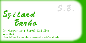 szilard barho business card