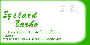 szilard barho business card